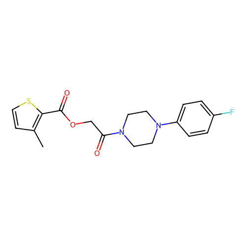 2-[4-(4-Fluorophenyl)piperazin-1-yl]-2-oxoethyl 3-methylthiophene-2-carboxylate structure