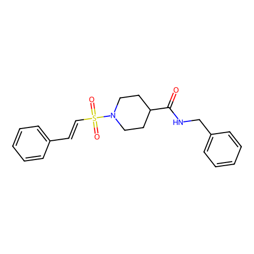 N-benzyl-1-(2-phenylethenesulfonyl)piperidine-4-carboxamide structure