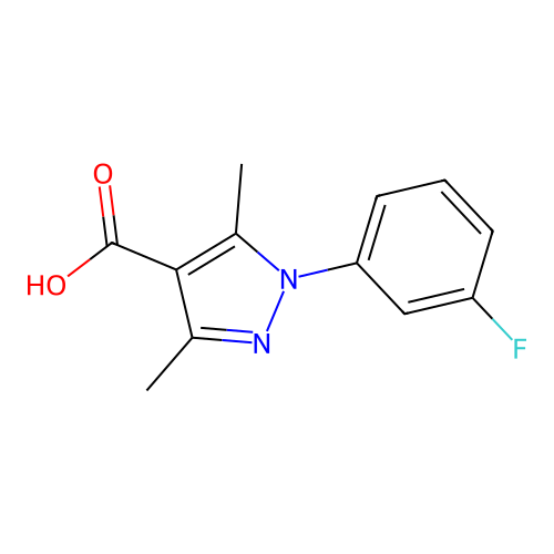 1-(3-Fluorophenyl)-3,5-dimethyl-1H-pyrazole-4-carboxylic acid structure