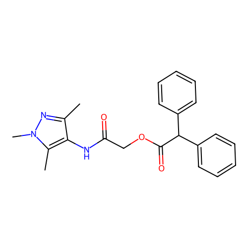 [2-Oxo-2-[(1,3,5-trimethylpyrazol-4-yl)amino]ethyl] 2,2-diphenylacetate structure