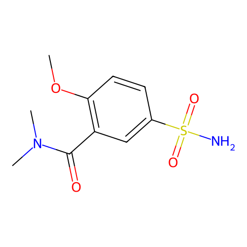2-methoxy-N,N-dimethyl-5-sulfamoylbenzamide structure