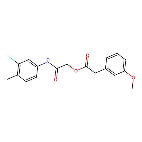 2-[(3-Fluoro-4-methylphenyl)amino]-2-oxoethyl (3-methoxyphenyl)acetate structure