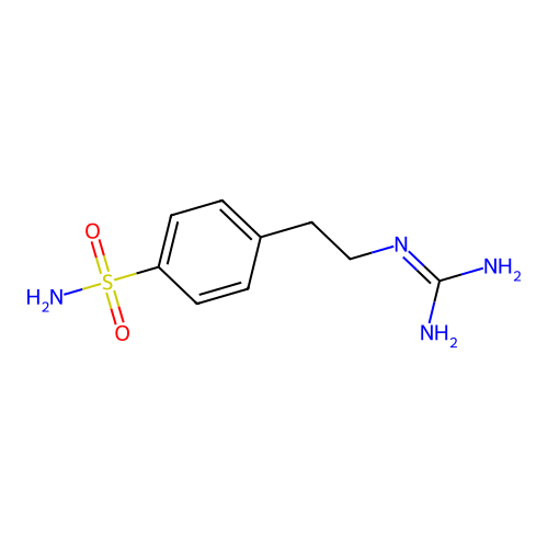 N-[2-(4-sulfamoylphenyl)ethyl]guanidine structure