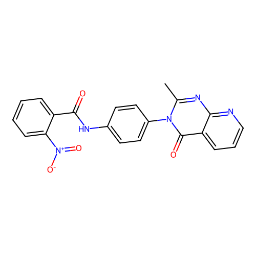 N-[4-(2-methyl-4-oxopyrido[2,3-d]pyrimidin-3-yl)phenyl]-2-nitrobenzamide structure
