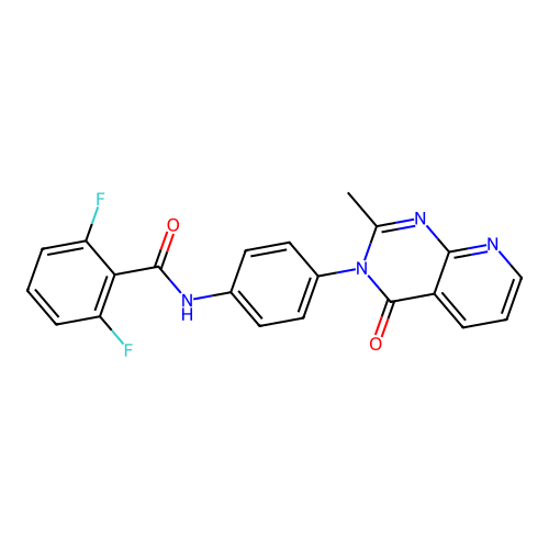 2,6-difluoro-N-[4-(2-methyl-4-oxopyrido[2,3-d]pyrimidin-3-yl)phenyl]benzamide structure