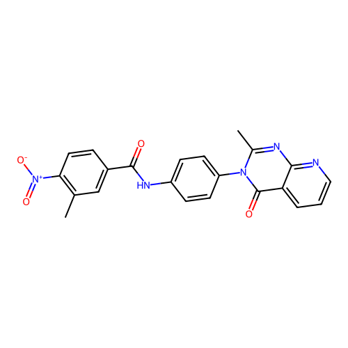 3-methyl-N-(4-{2-methyl-4-oxo-3H,4H-pyrido[2,3-d]pyrimidin-3-yl}phenyl)-4-nitrobenzamide structure