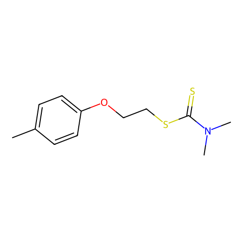 2-(4-methylphenoxy)ethyl N,N-dimethylcarbamodithioate structure