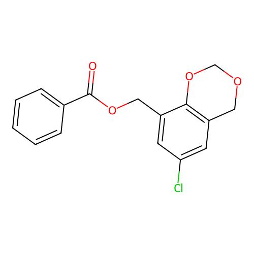 (6-chloro-4H-1,3-benzodioxin-8-yl)methyl benzoate structure