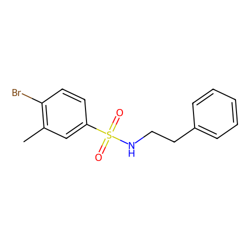 4-bromo-3-methyl-N-(2-phenylethyl)benzenesulfonamide structure