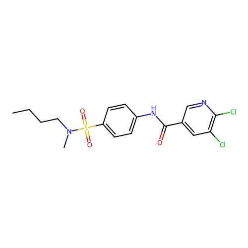 N-{4-[Butyl(methyl)sulfamoyl]phenyl}-5,6-dichloropyridine-3-carboxamide structure