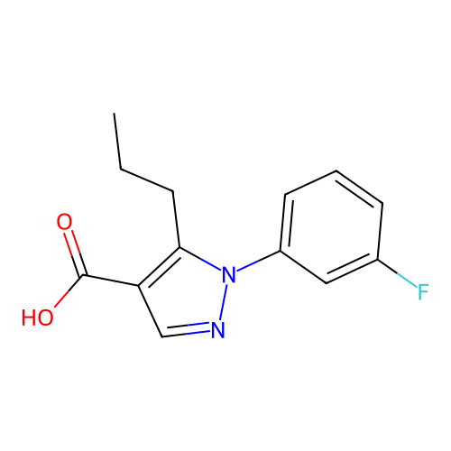 1-(3-fluorophenyl)-5-propyl-1H-pyrazole-4-carboxylic acid structure