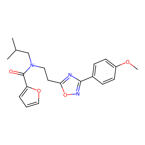 N-[2-[3-(4-Methoxyphenyl)-1,2,4-oxadiazol-5-yl]ethyl]-N-(2-methylpropyl)-2-furancarboxamide structure