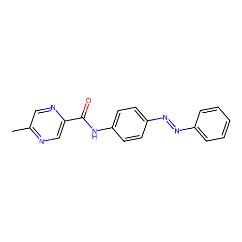 2-Pyrazinecarboxamide, 5-methyl-N-[4-[(1E)-2-phenyldiazenyl]phenyl]- structure