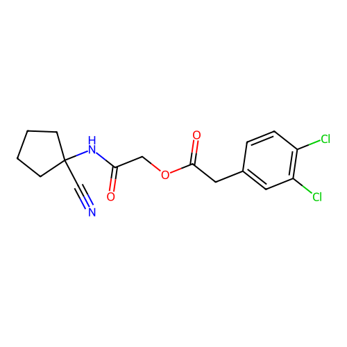 [(1-Cyanocyclopentyl)carbamoyl]methyl 2-(3,4-dichlorophenyl)acetate structure
