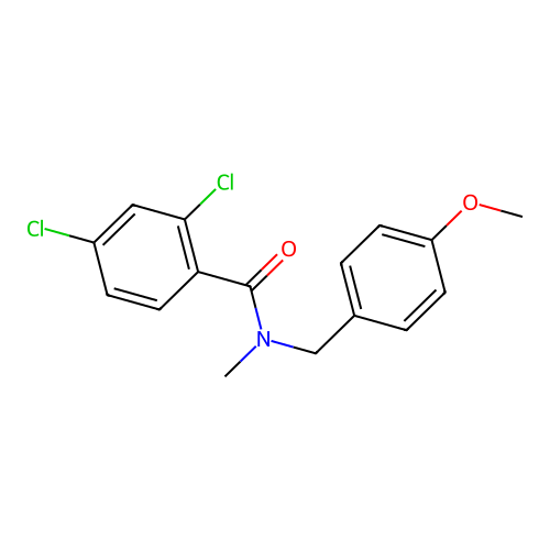 2,4-dichloro-N-[(4-methoxyphenyl)methyl]-N-methylbenzamide structure