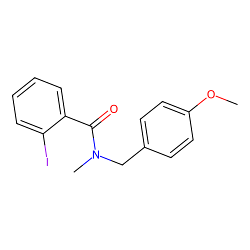 2-iodo-N-[(4-methoxyphenyl)methyl]-N-methylbenzamide structure
