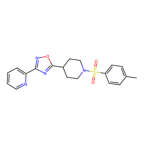 5-[1-(4-Methylphenyl)sulfonylpiperidin-4-yl]-3-pyridin-2-yl-1,2,4-oxadiazole structure