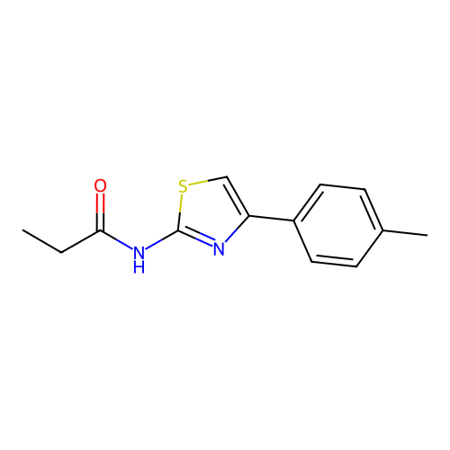 N-[4-(4-methylphenyl)-1,3-thiazol-2-yl]propanamide structure