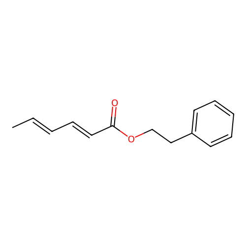 Phenethyl hexa-2,4-dienoate structure