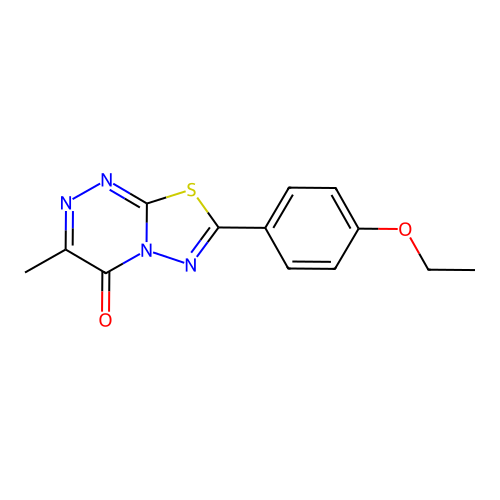 7-(4-ethoxyphenyl)-3-methyl-4H-[1,3,4]thiadiazolo[2,3-c][1,2,4]triazin-4-one structure