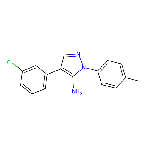 4-(3-Chloro-phenyl)-2-p-tolyl-2H-pyrazol-3-yl-amine structure