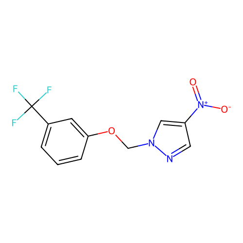 4-Nitro-1-((3-(trifluoromethyl)phenoxy)methyl)-1H-pyrazole structure