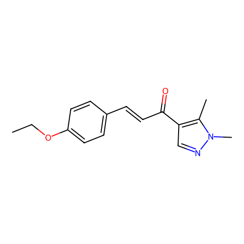 1-(1,5-Dimethylpyrazol-4-yl)-3-(4-ethoxyphenyl)prop-2-en-1-one structure