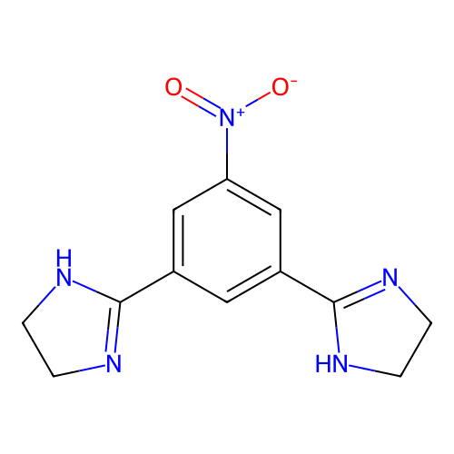 2,2'-(5-nitrobenzene-1,3-diyl)bis(4,5-dihydro-1H-imidazole) structure