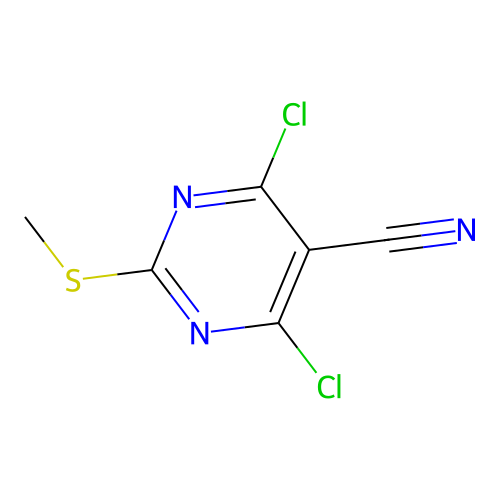 4,6-Dichloro-2-(methylsulfanyl)pyrimidine-5-carbonitrile structure