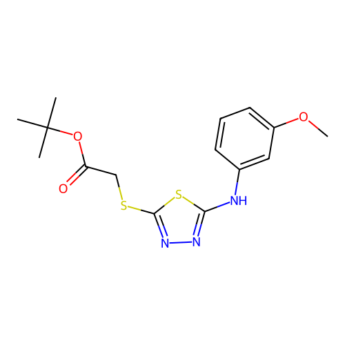 Tert-butyl 2-({5-[(3-methoxyphenyl)amino]-1,3,4-thiadiazol-2-yl}sulfanyl)acetate structure