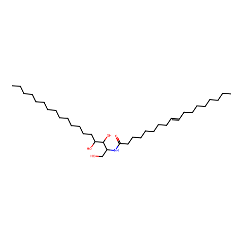 (E)-N-(1,3,4-trihydroxyoctadecan-2-yl)octadec-9-enamide structure