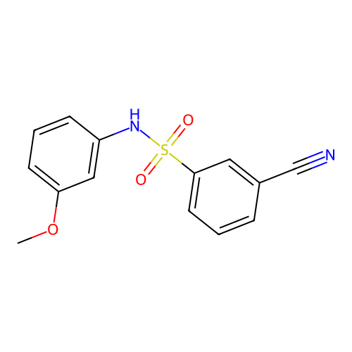3-cyano-N-(3-methoxyphenyl)benzenesulfonamide structure