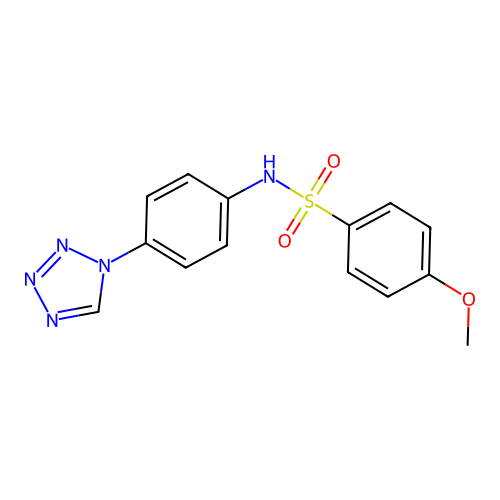 4-methoxy-N-[4-(1H-tetrazol-1-yl)phenyl]benzenesulfonamide structure