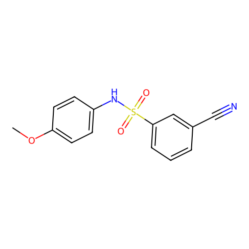 3-cyano-N-(4-methoxyphenyl)benzenesulfonamide structure