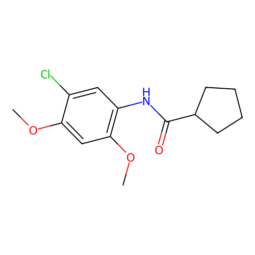 N-(5-chloro-2,4-dimethoxyphenyl)cyclopentanecarboxamide structure