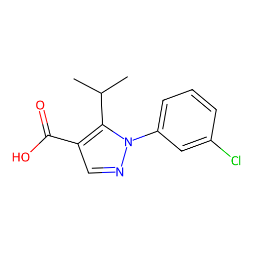 1-(3-chlorophenyl)-5-(propan-2-yl)-1H-pyrazole-4-carboxylic acid structure