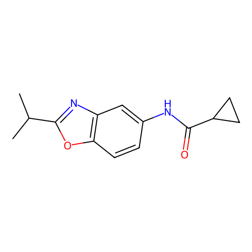 N-(2-propan-2-yl-1,3-benzoxazol-5-yl)cyclopropanecarboxamide structure