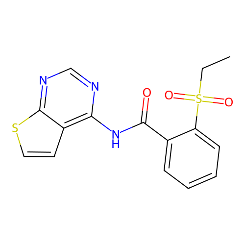 2-(ethylsulfonyl)-N-(thieno[2,3-d]pyrimidin-4-yl)benzamide structure