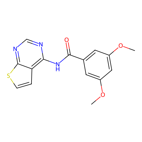 3,5-dimethoxy-N-(thieno[2,3-d]pyrimidin-4-yl)benzamide structure