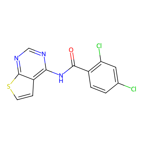 2,4-dichloro-N-(thieno[2,3-d]pyrimidin-4-yl)benzamide structure