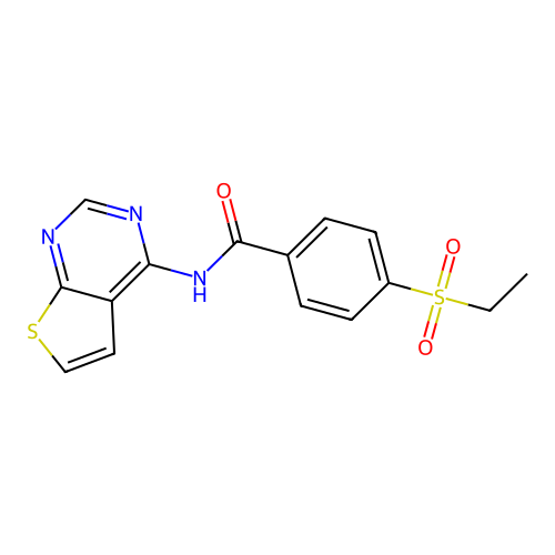 4-(ethylsulfonyl)-N-(thieno[2,3-d]pyrimidin-4-yl)benzamide structure