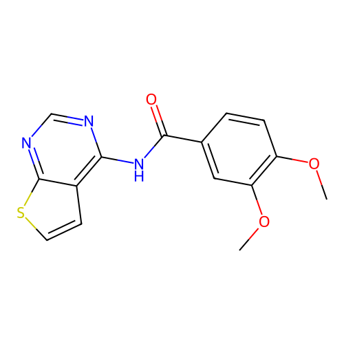 3,4-Dimethoxy-N-{thieno[2,3-D]pyrimidin-4-YL}benzamide structure