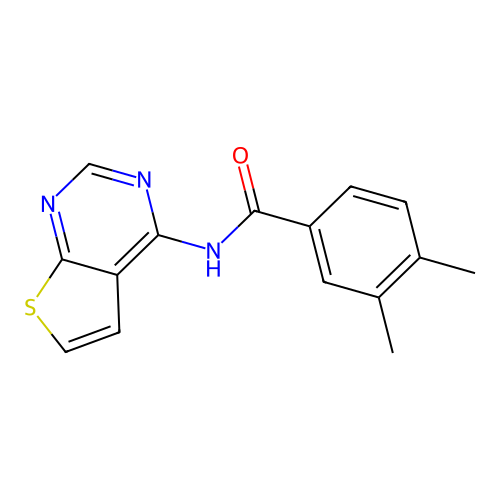 3,4-dimethyl-N-(thieno[2,3-d]pyrimidin-4-yl)benzamide structure