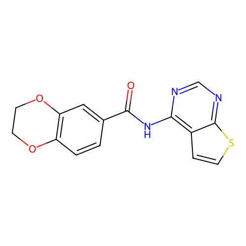 N-{噻吩并[2,3-D]嘧啶-4-YL}-2,3-二氢-1,4-苯并二噁英-6-甲酰胺 structure