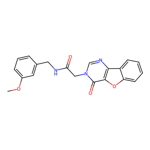 N-[(3-methoxyphenyl)methyl]-2-(4-oxo-[1]benzofuro[3,2-d]pyrimidin-3-yl)acetamide structure