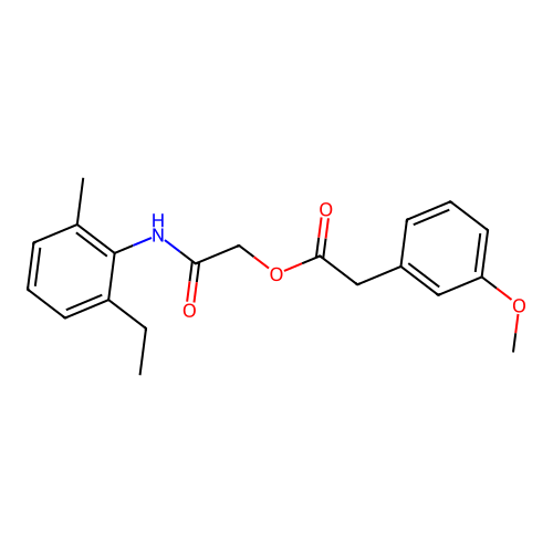 2-[(2-Ethyl-6-methylphenyl)amino]-2-oxoethyl (3-methoxyphenyl)acetate structure