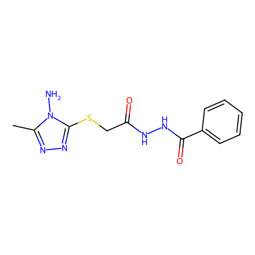 N'-[2-[(4-amino-5-methyl-1,2,4-triazol-3-yl)sulfanyl]acetyl]benzohydrazide structure
