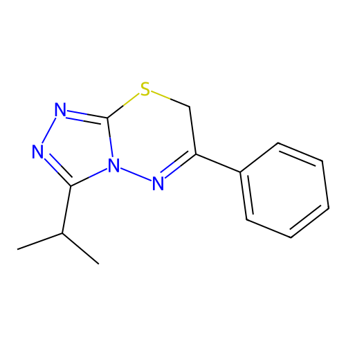 3-Isopropyl-6-phenyl-7H-[1,2,4]triazolo[3,4-b][1,3,4]thiadiazine structure