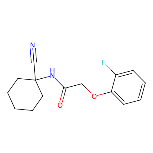 N-(1-cyanocyclohexyl)-2-(2-fluorophenoxy)acetamide structure