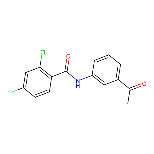 N-(3-acetylphenyl)-2-chloro-4-fluorobenzamide structure